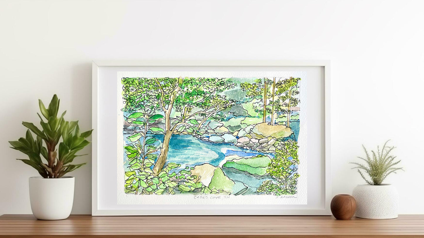 Cades Cove - Limited Edition Hand Signed Art Print from the Great Smoky Mountain National Park-Plein Air Painting