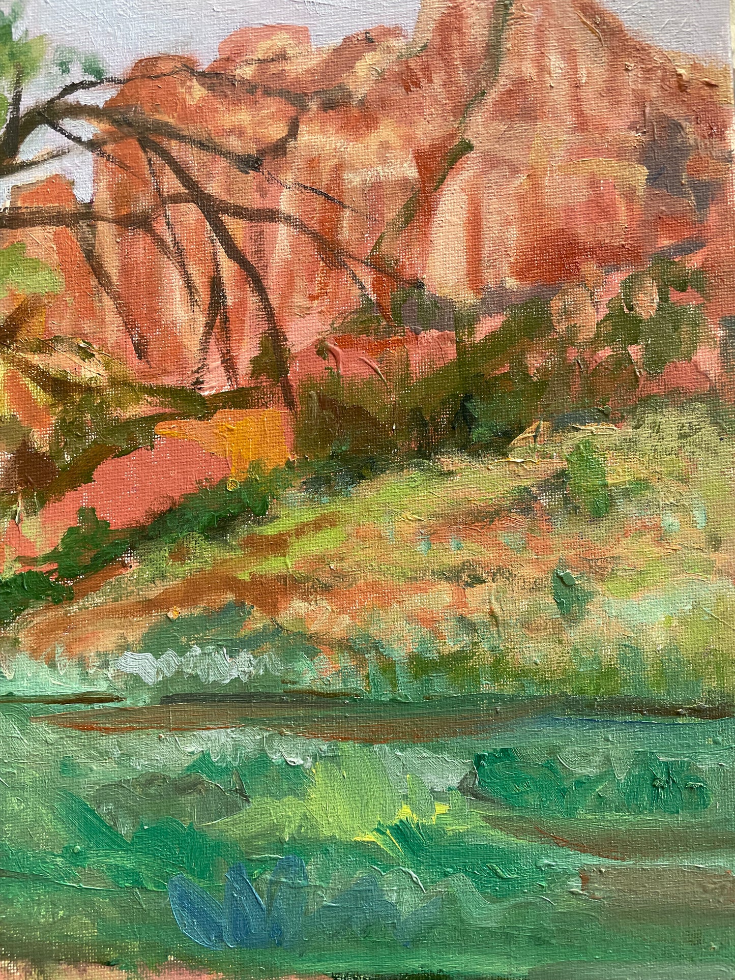Zion Tree and Beehive, Painting #8 of the Cathedrals of Light Series painted in Zion National Park