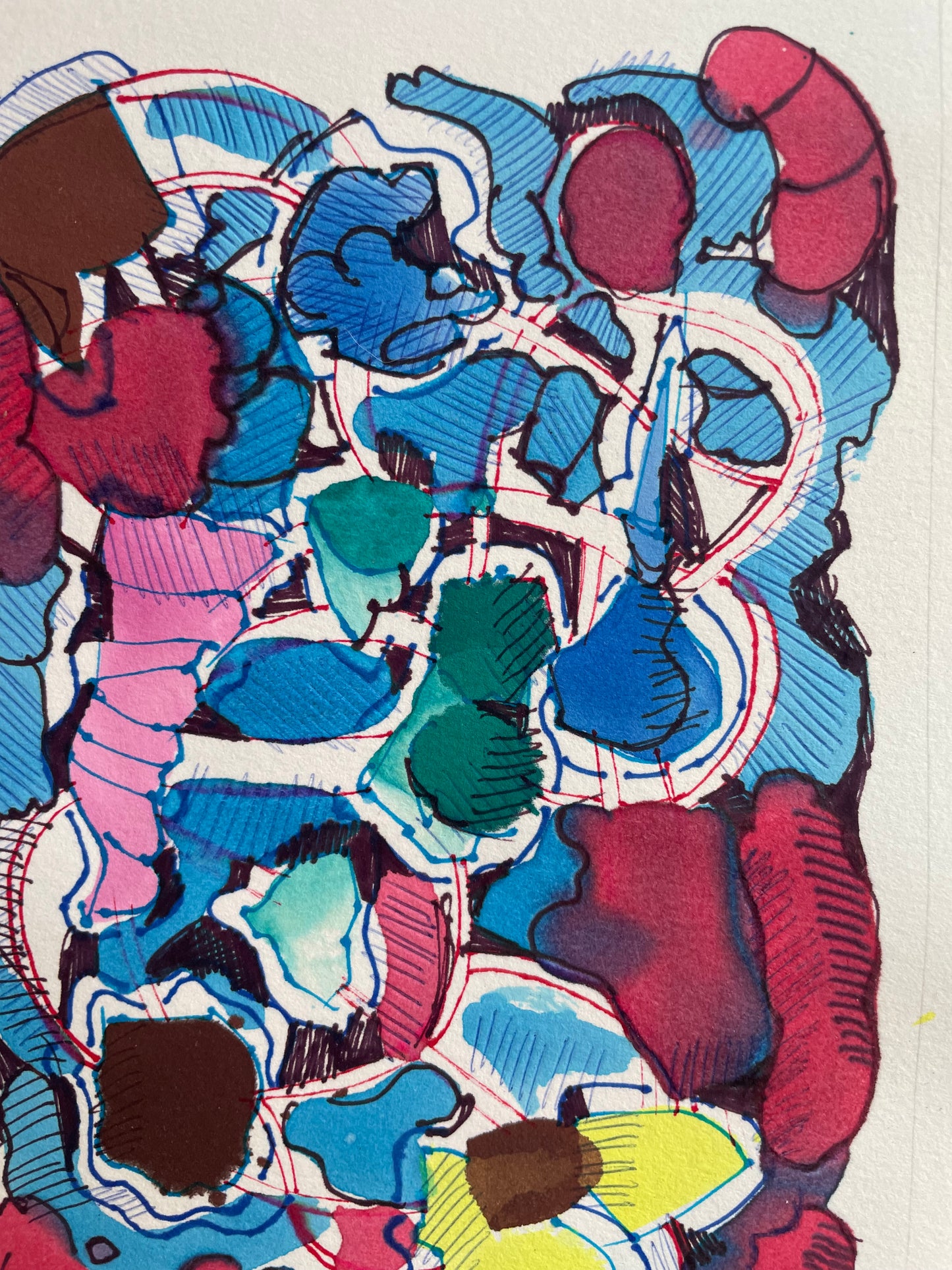 Original Abstract Watercolor | 5x7 Non-Objective Ink & Wash Artwork | Bold Modern Wall Art