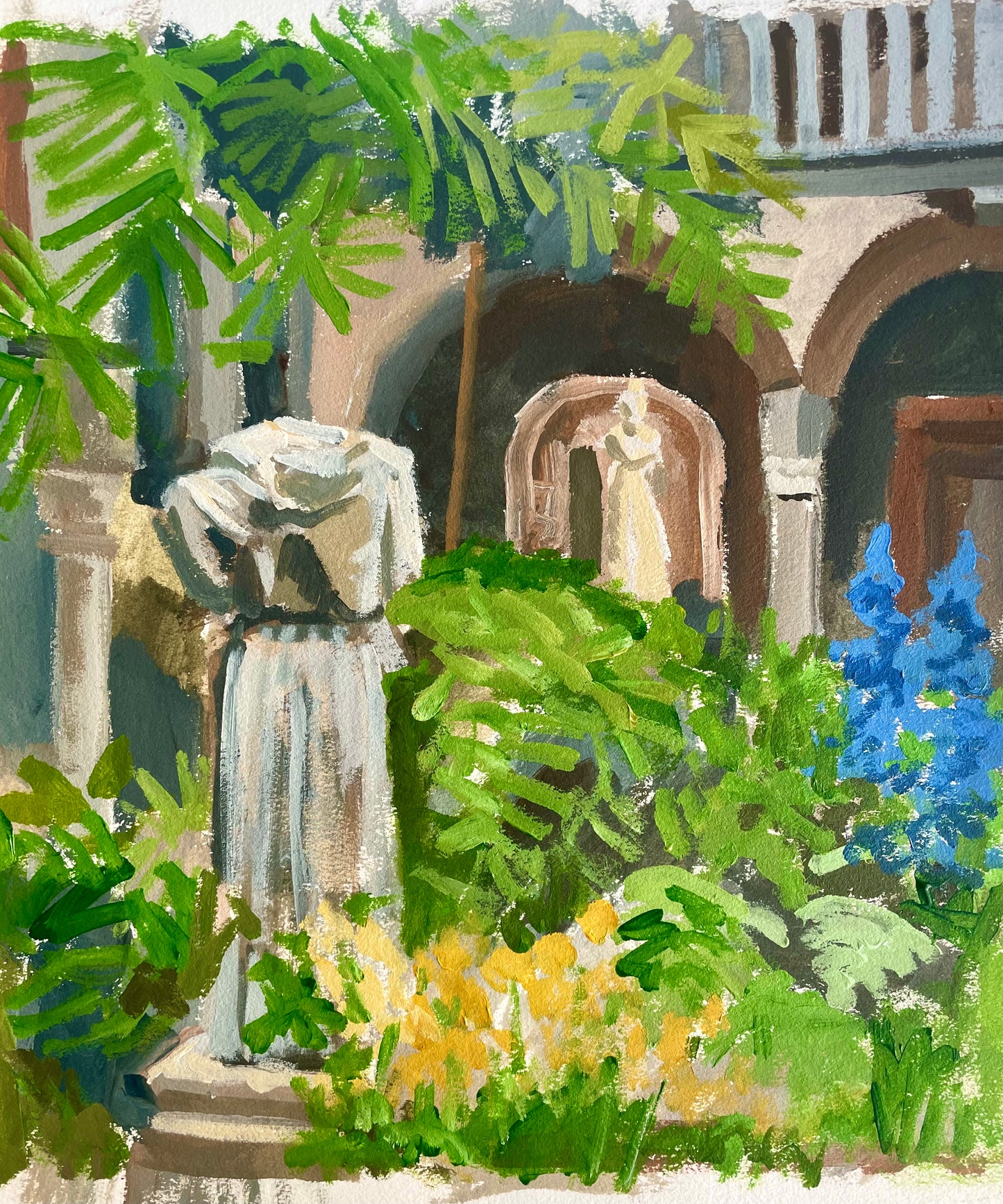 Isabella's Courtyard-Limited Edition, Hand Signed Artist Print. Gardner Museum Boston