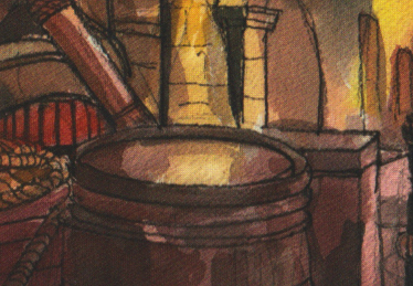 Pirates of the Caribbean Queue, 50 Places in 50 Paintings, Signed Limited Edition Print of 50.