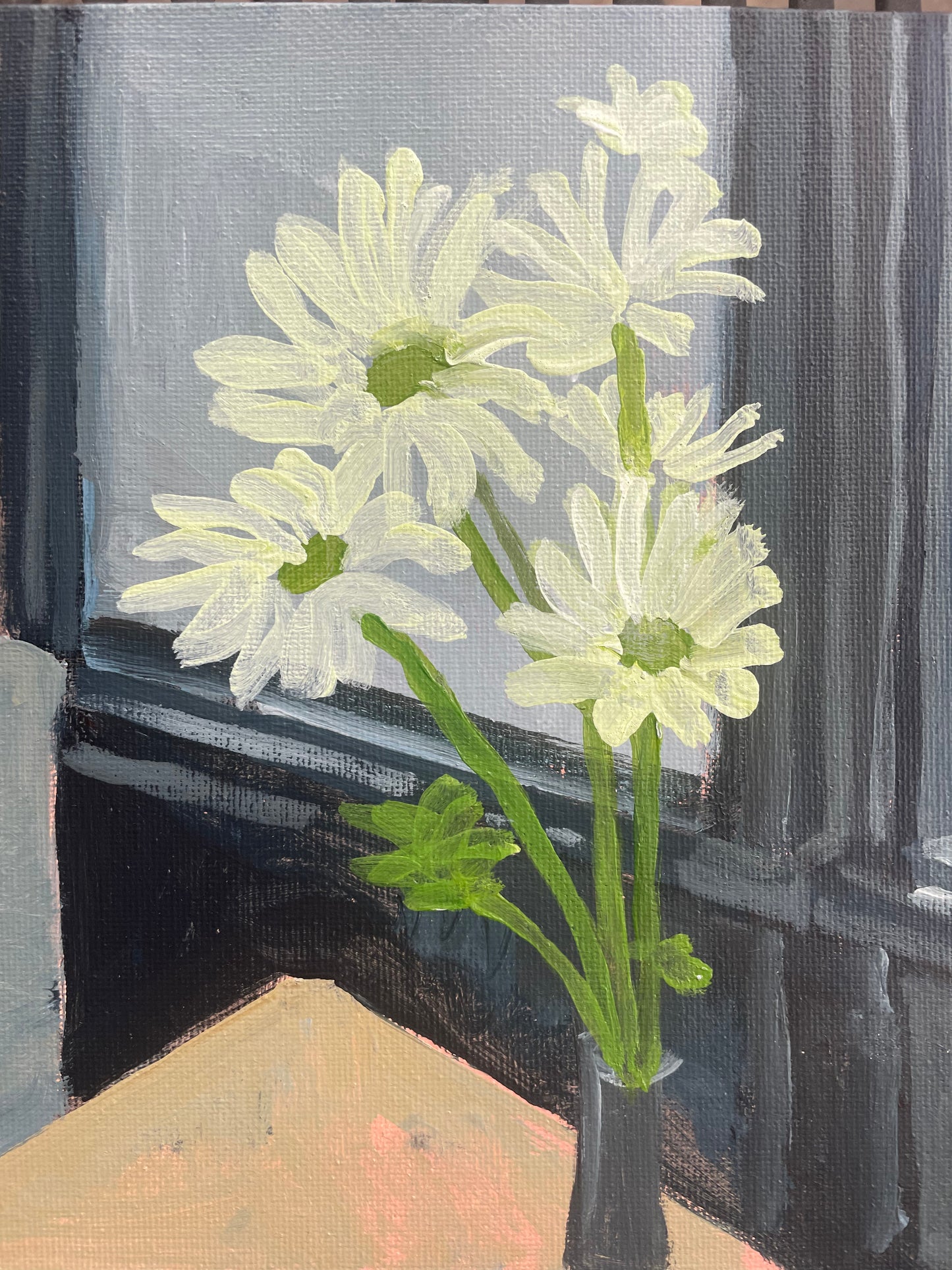 Daisies, Oil on canvas panel, #41 of 100 Paintings in 100 Days