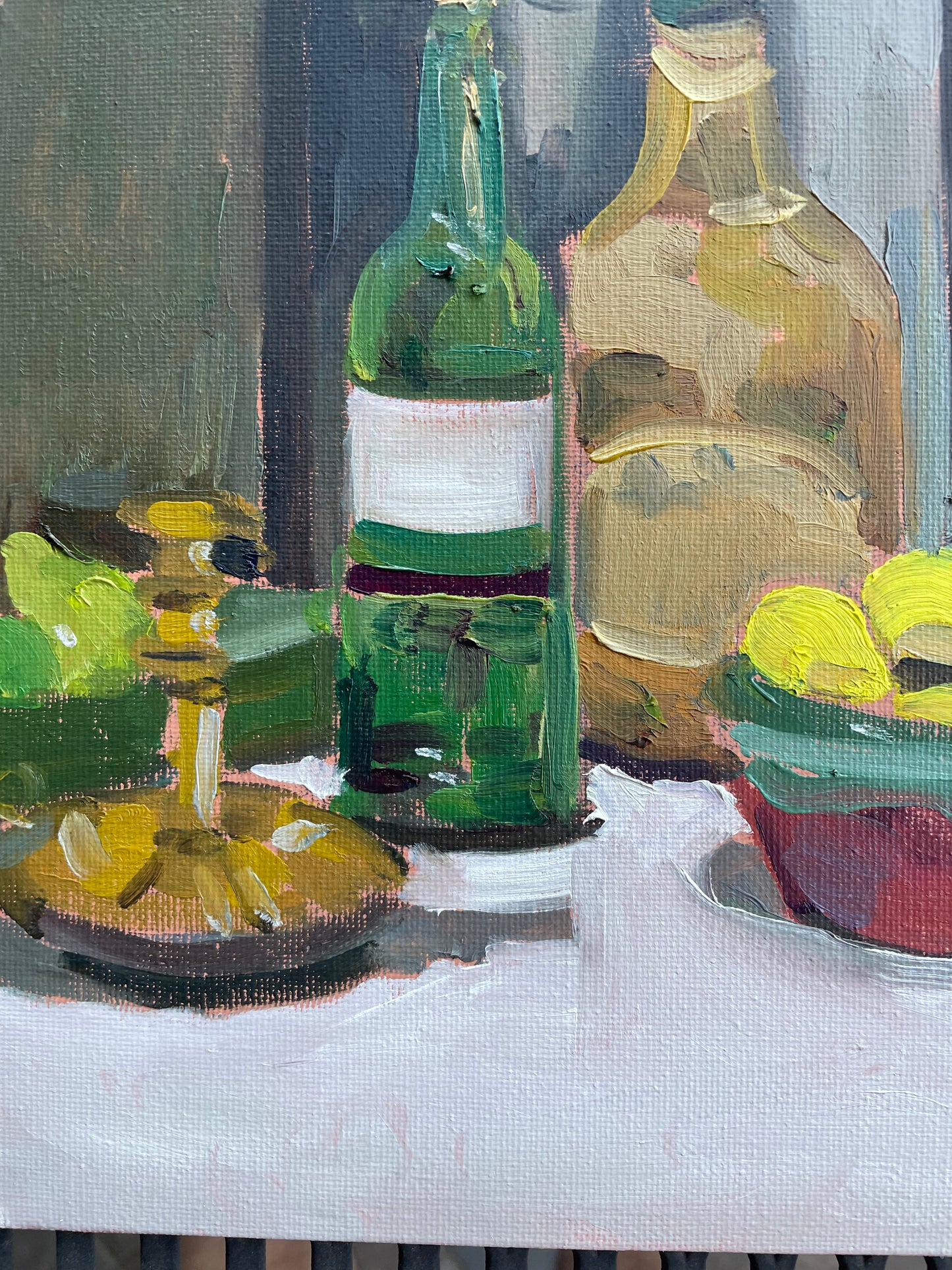 Candlestick, Oil on canvas panel, #45 of 100 Paintings in 100 Days