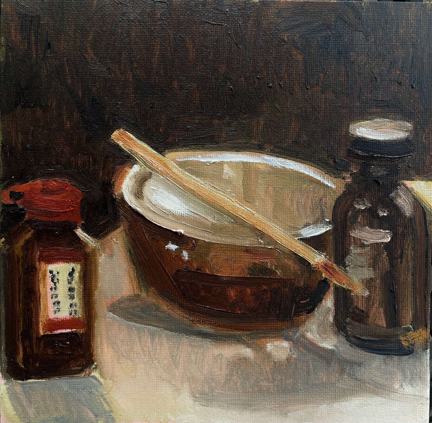 Sumi, Oil on canvas panel, #42 of 100 Paintings in 100 Days