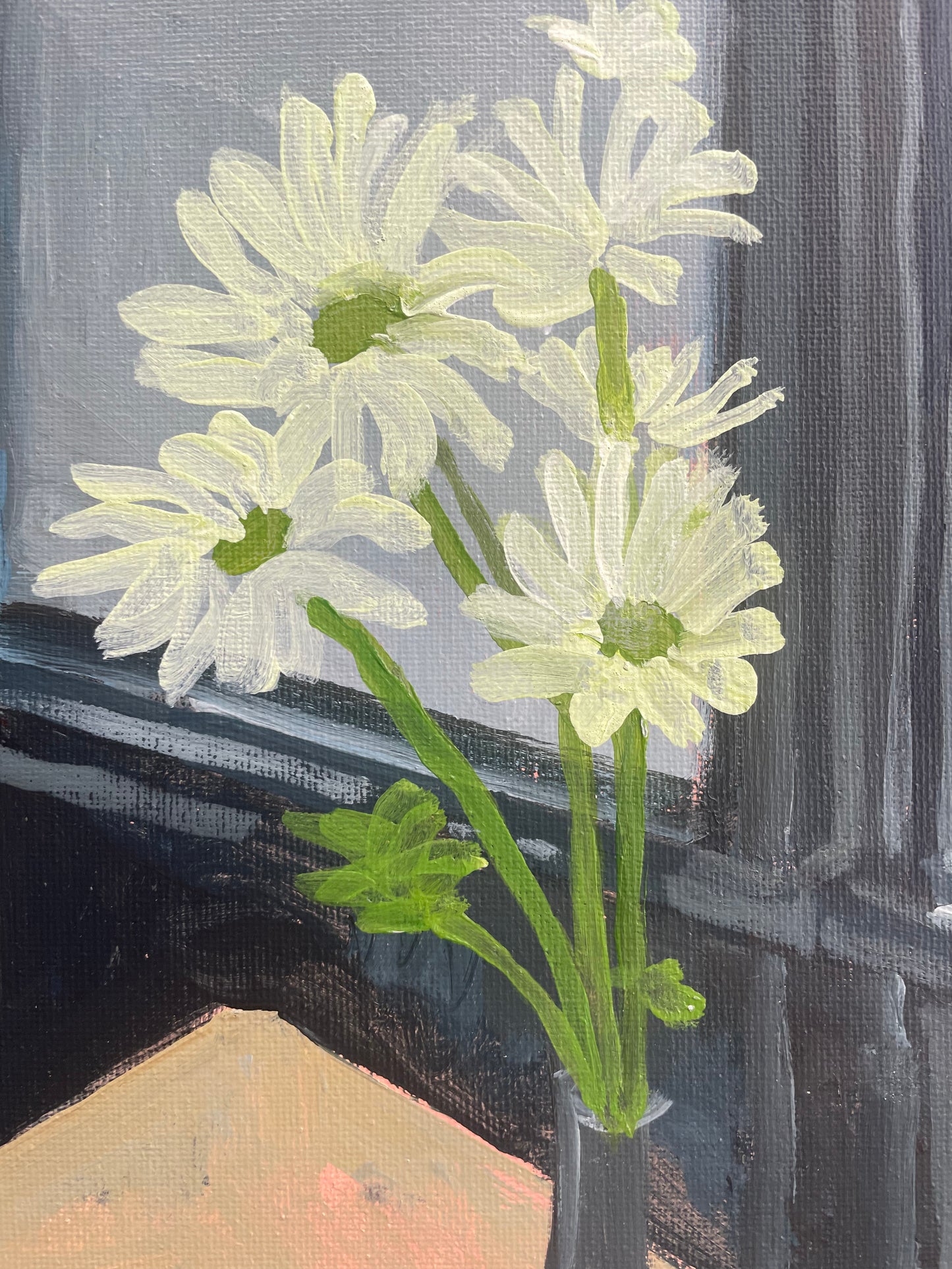 Daisies, Oil on canvas panel, #41 of 100 Paintings in 100 Days