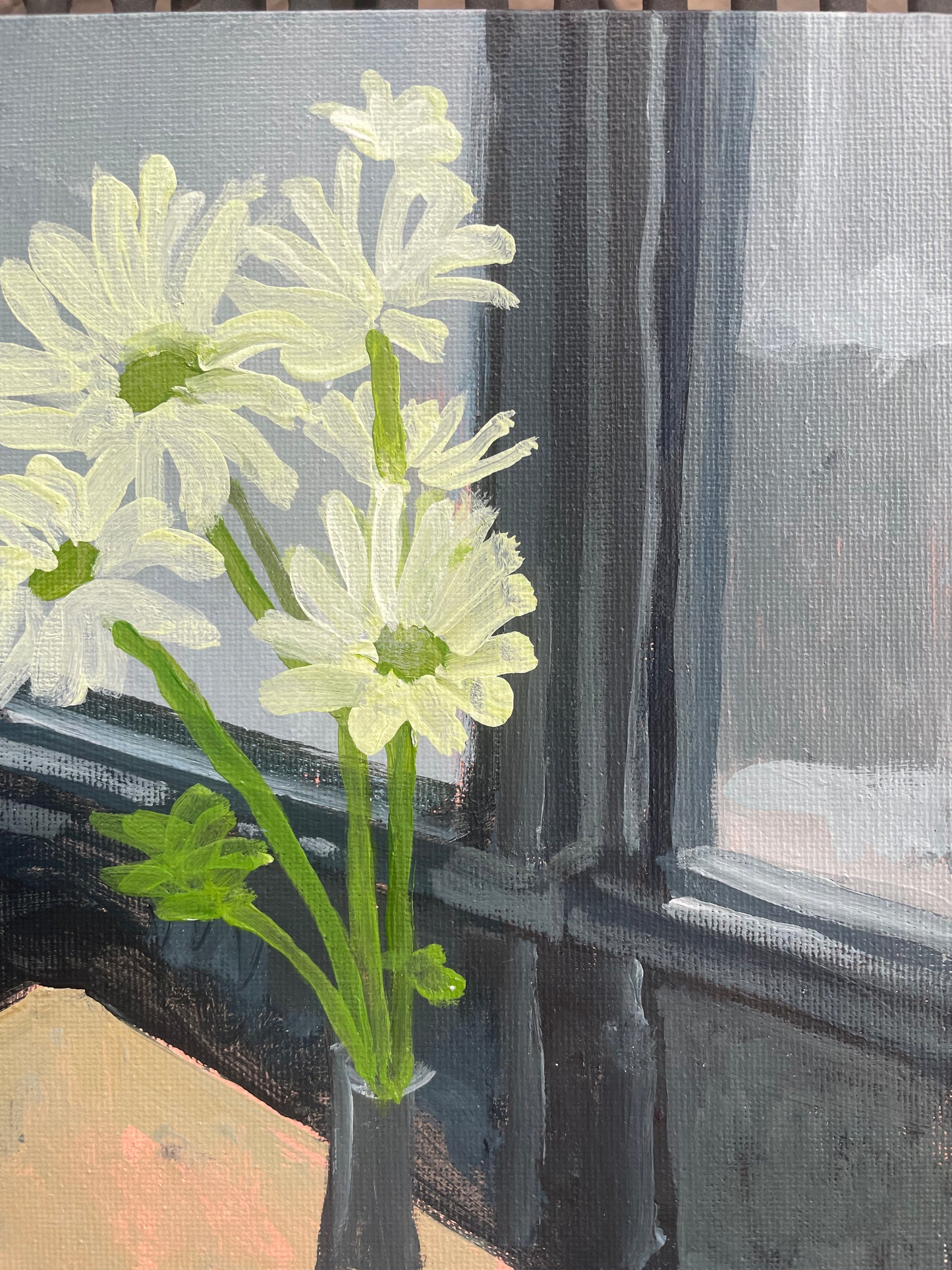 Daisies, Oil on canvas panel, #41 of 100 Paintings in 100 Days