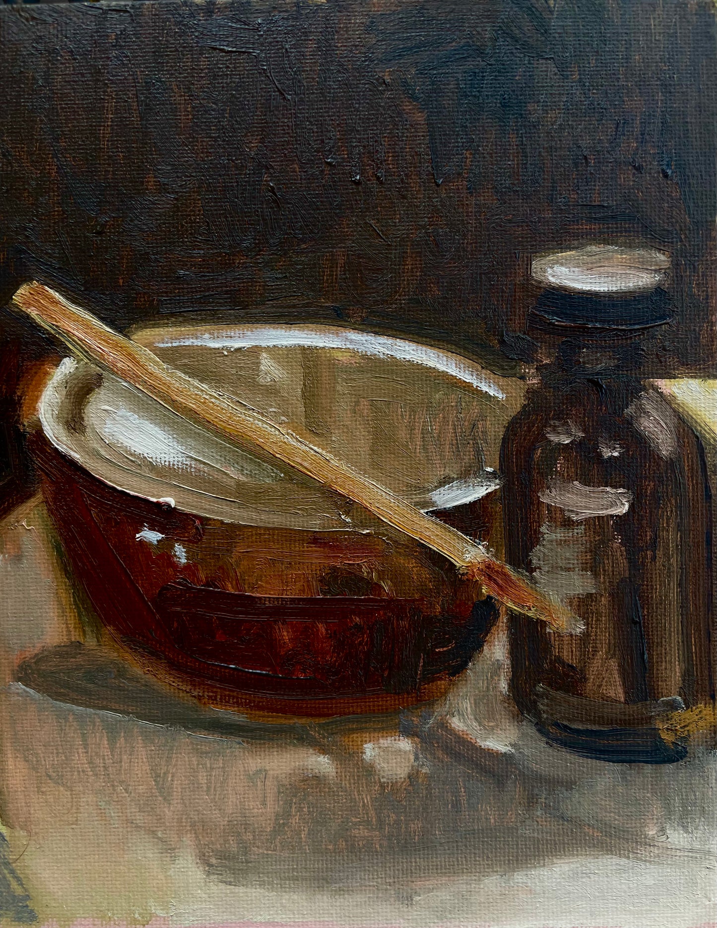 Sumi, Oil on canvas panel, #42 of 100 Paintings in 100 Days