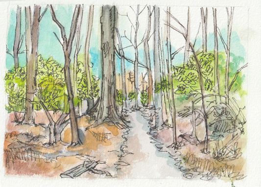 A Path to Peace, Original Casein and Ink Painting, Signed by the Artist