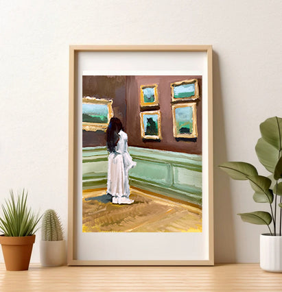 Admiring Boudin at the Met, High Quality Artist Signed Print, 8x10 inches Limited to an Edition of 50
