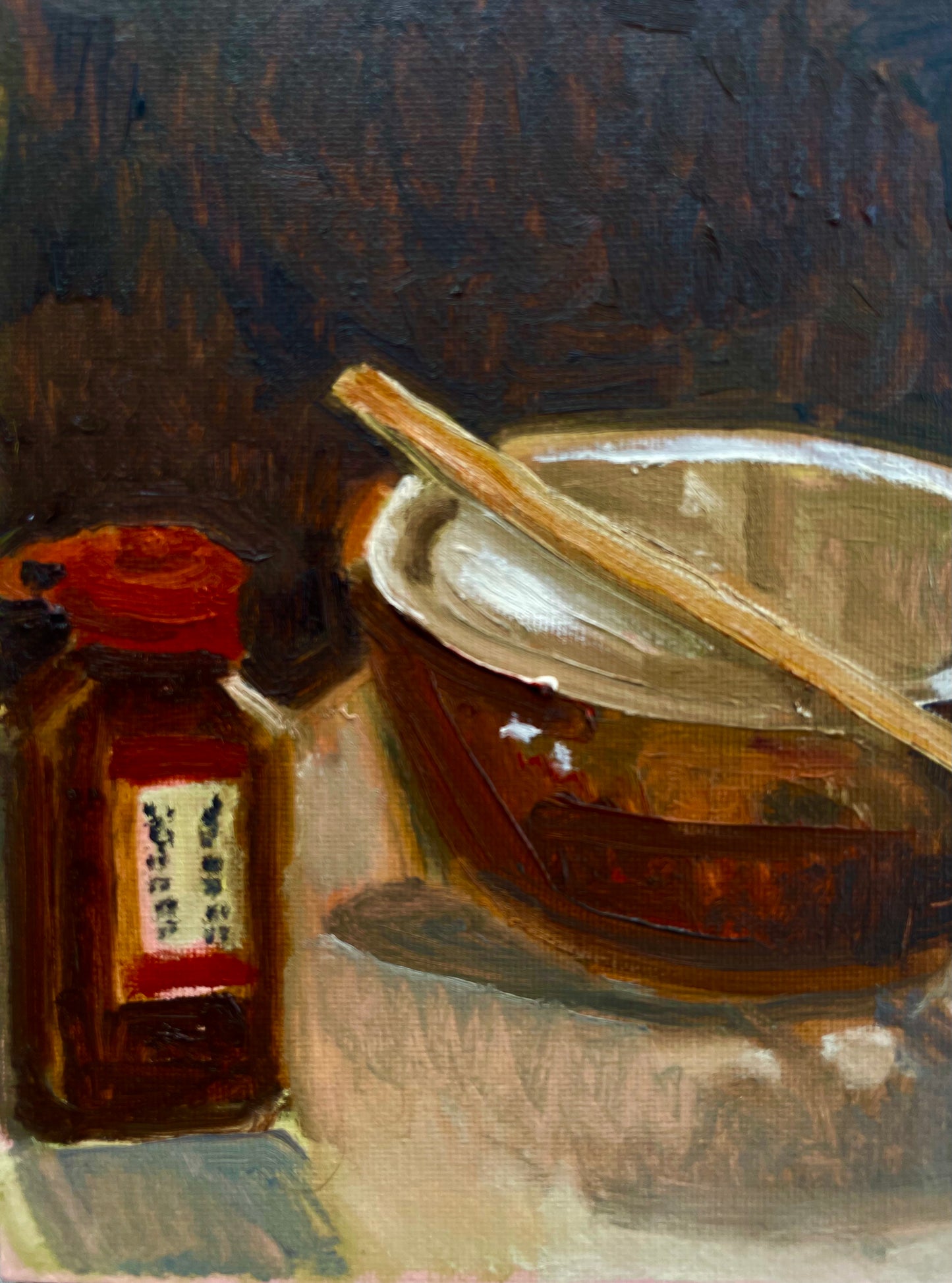 Sumi, Oil on canvas panel, #42 of 100 Paintings in 100 Days