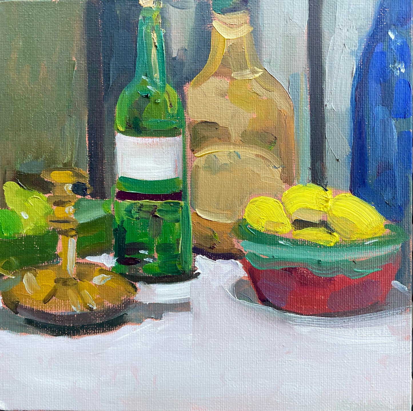 Candlestick, Oil on canvas panel, #45 of 100 Paintings in 100 Days