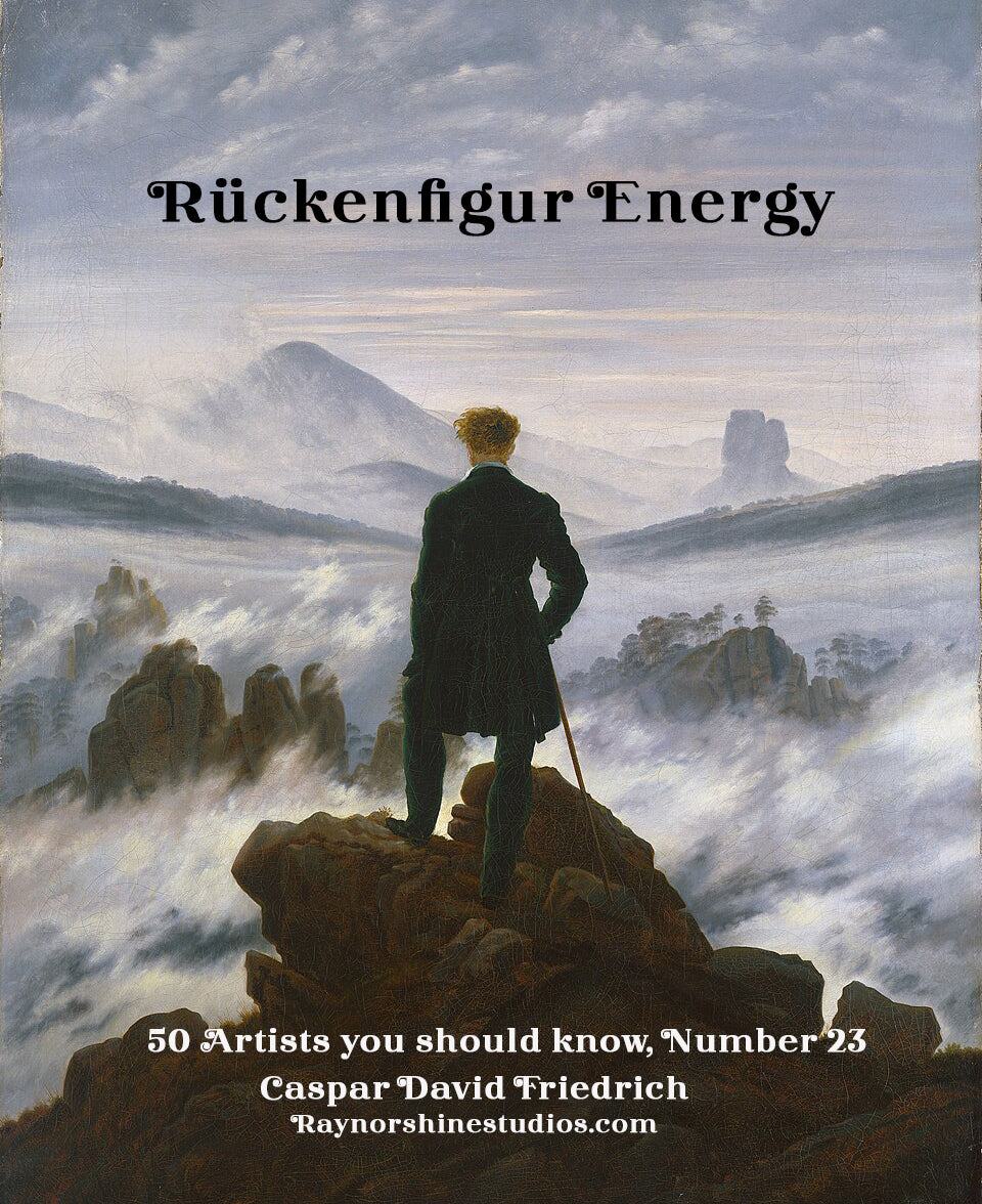 Caspar David Friedrich Ruckenfigur Art History Sticker (2x3) 50 Artists you should know series
