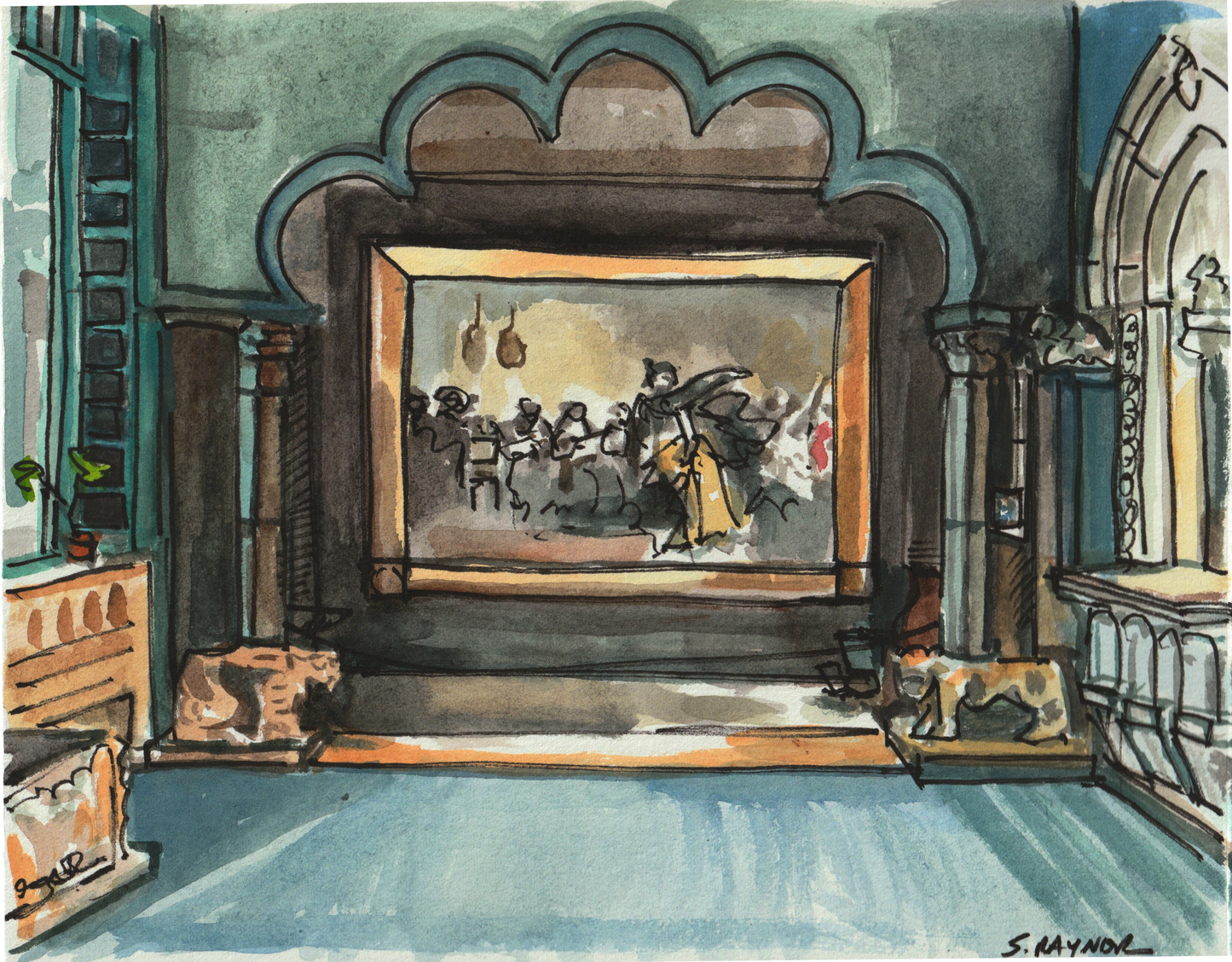 Gardner El Jaleo Nook, Watercolor on Arches, Original Work of Art