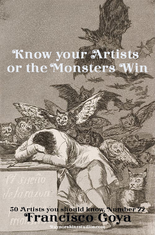 50 Artists you should Know Series, Know your Artists or the Monsters Win, Goya inspired Art History Sticker 2x3 inches