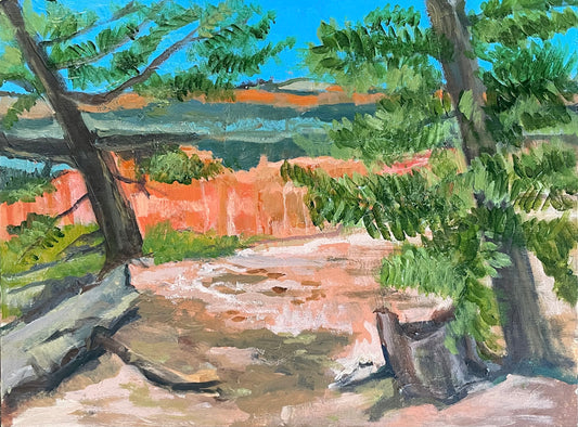 Bryce Overlook, Painting #6 of the Cathedrals of Light Series painted in Zion National Park