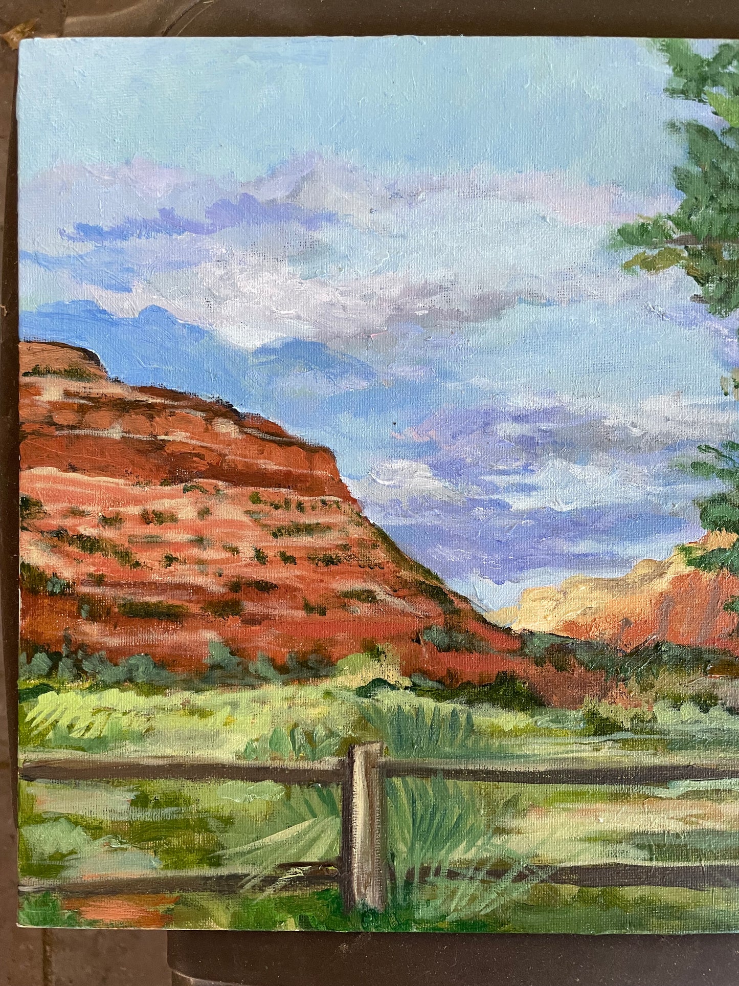 Old Zion Farmstead, Painting #7 of the Cathedrals of Light Series painted in Zion National Park