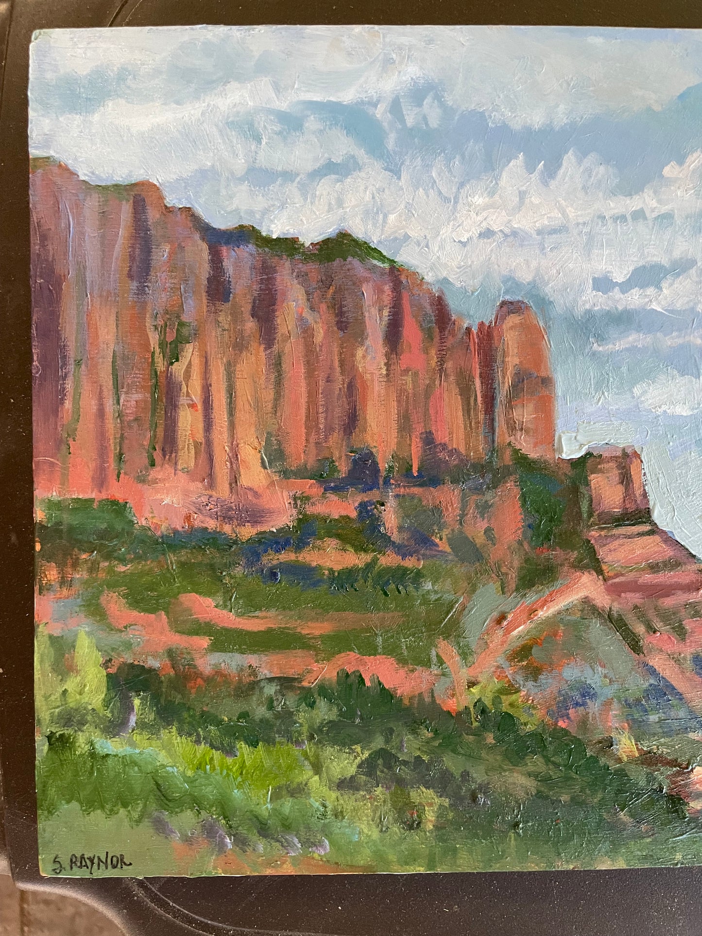 Kolob Canyon, Painting #5 of the Cathedrals of Light Series painted in Zion National Park