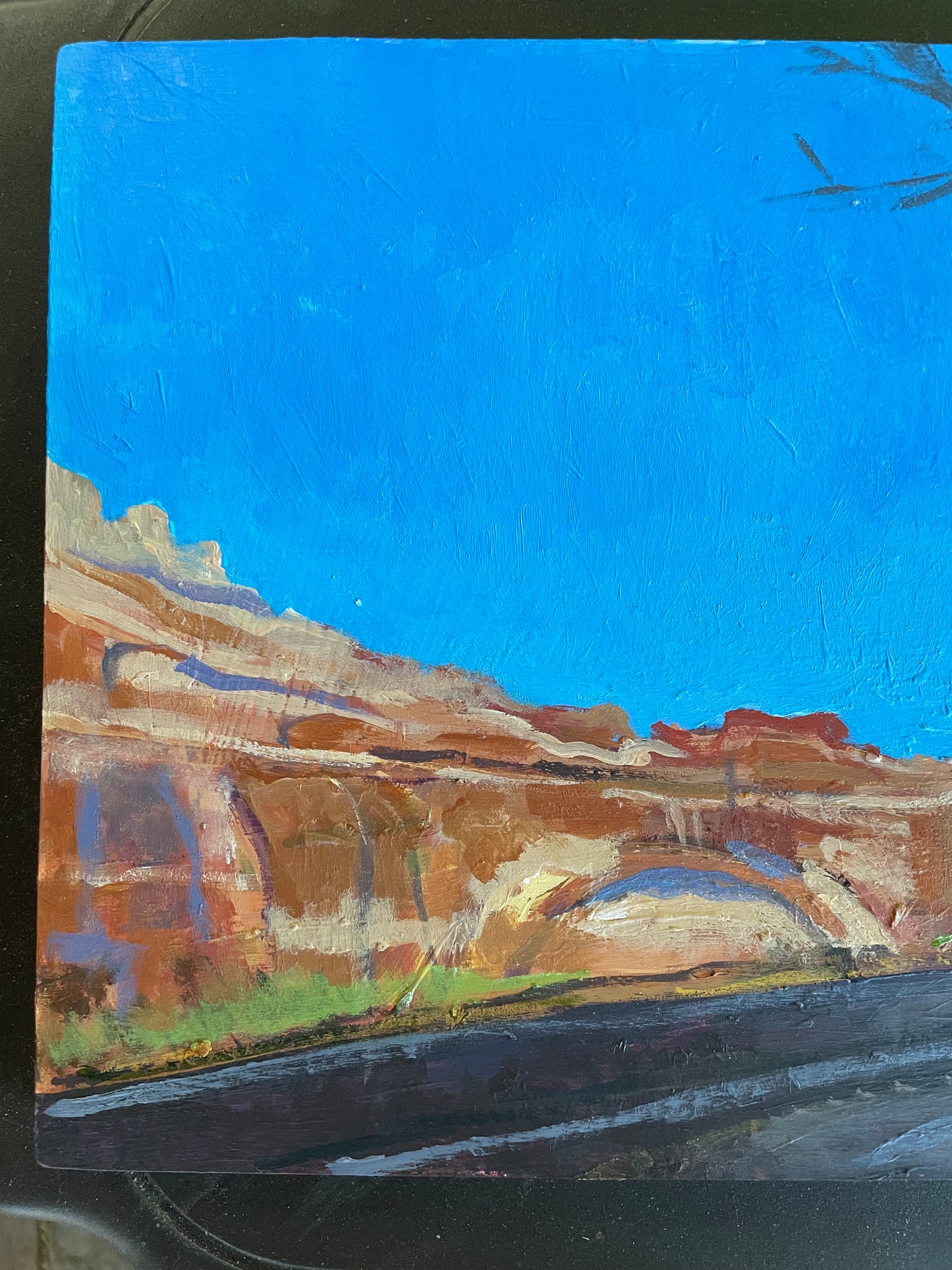 Arch in Curve, Painting #1 of the Cathedrals of Light Series painted in Zion National Park