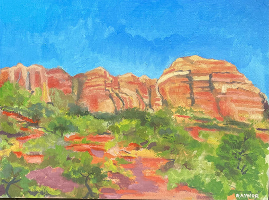 Row of Canyons, Painting #9 of the Cathedrals of Light Series painted in Zion National Park
