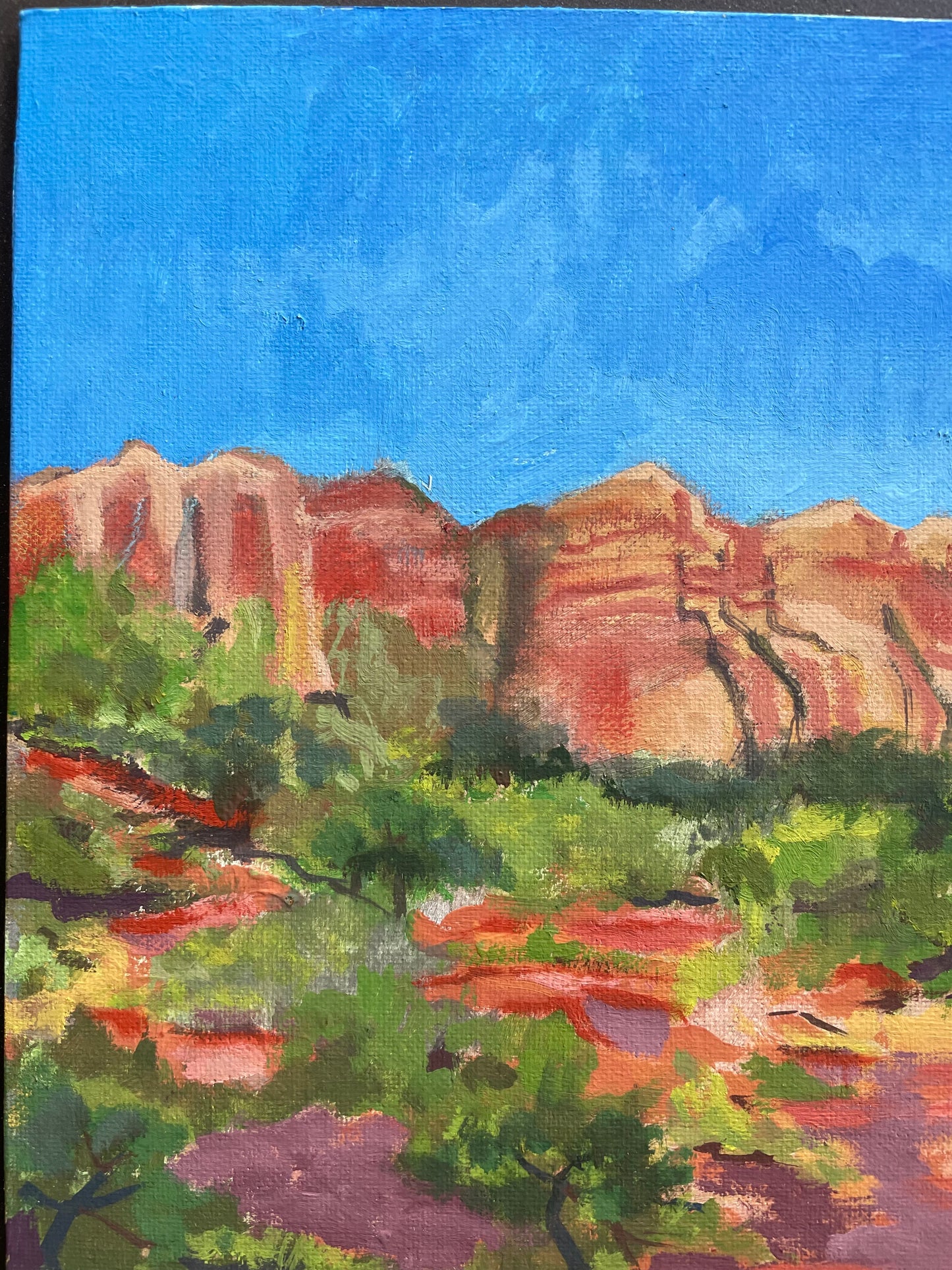 Row of Canyons, Painting #9 of the Cathedrals of Light Series painted in Zion National Park