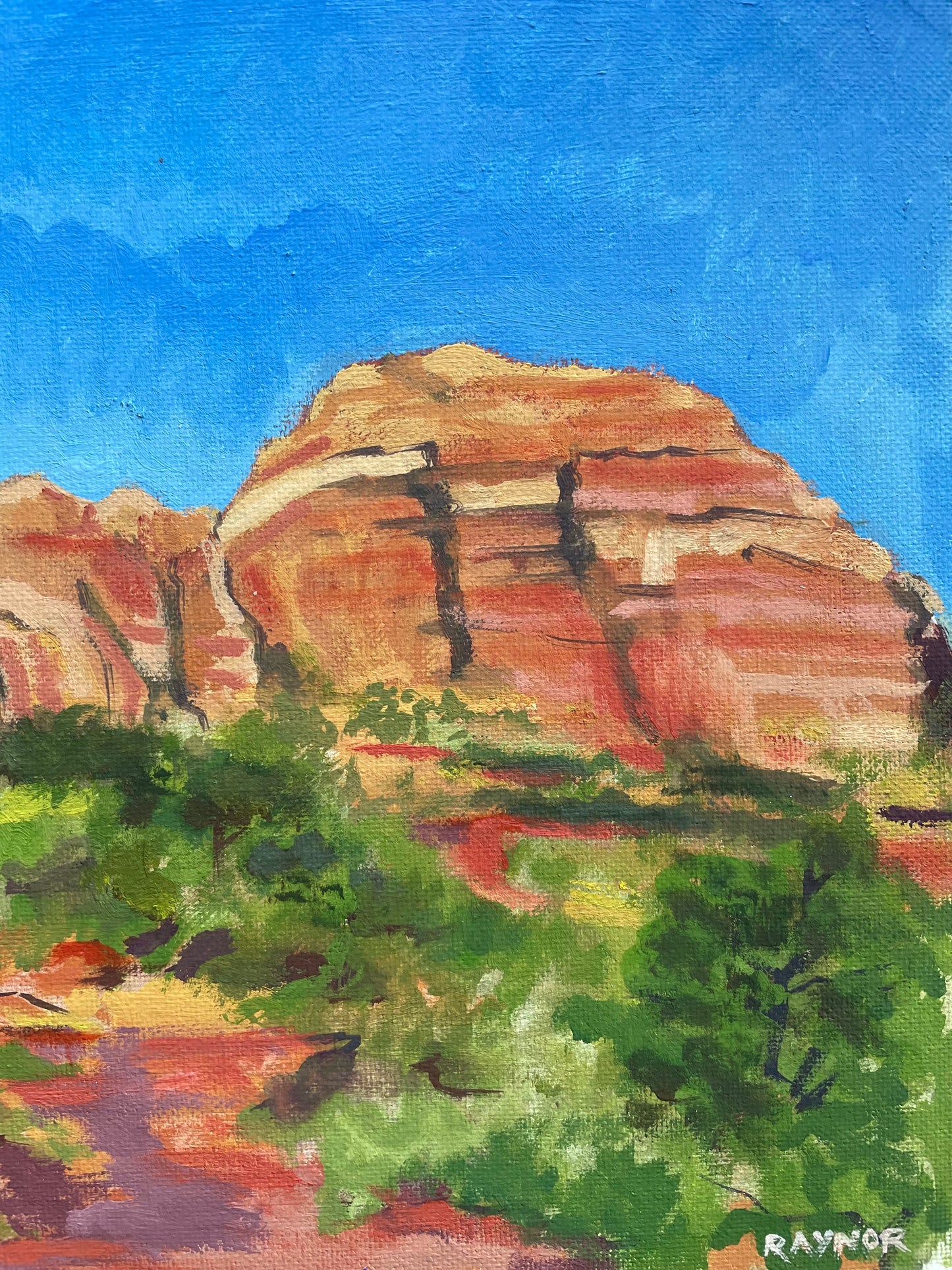 Row of Canyons, Painting #9 of the Cathedrals of Light Series painted in Zion National Park