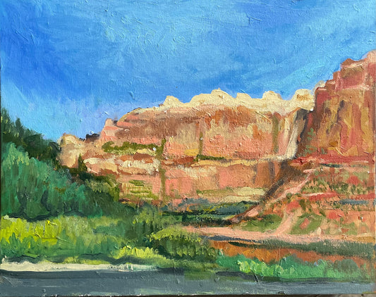 High Noon at Zion, Painting #10 of the Cathedrals of Light Series painted in Zion National Park