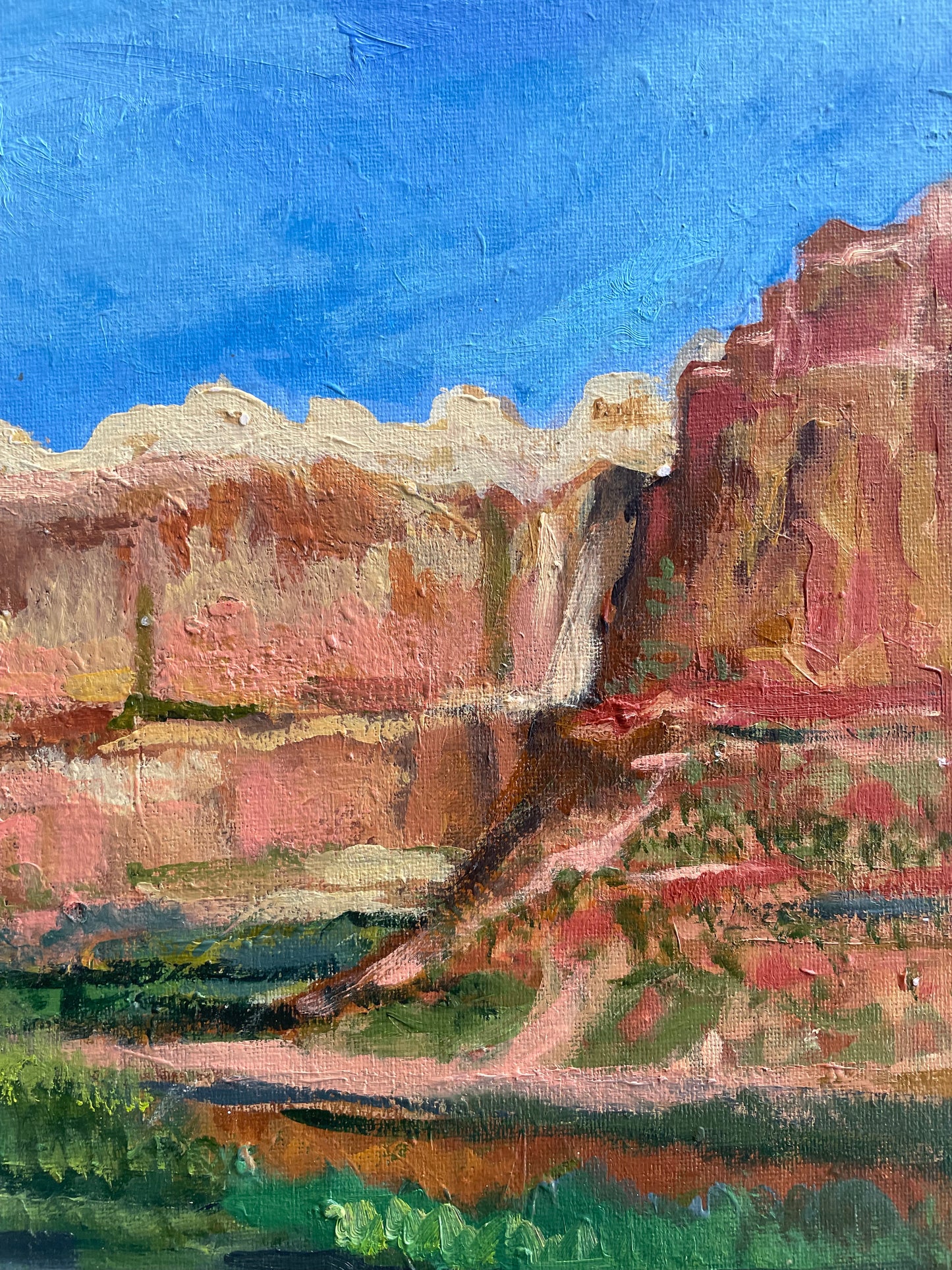 High Noon at Zion, Painting #10 of the Cathedrals of Light Series painted in Zion National Park