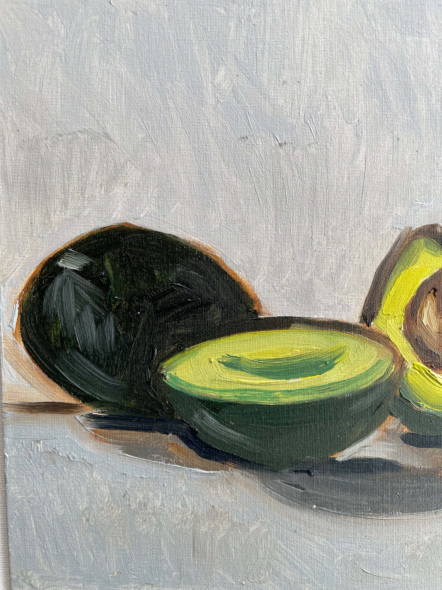 Avocados, Oil on canvas panel, #11 of 100 Paintings in 100 Days