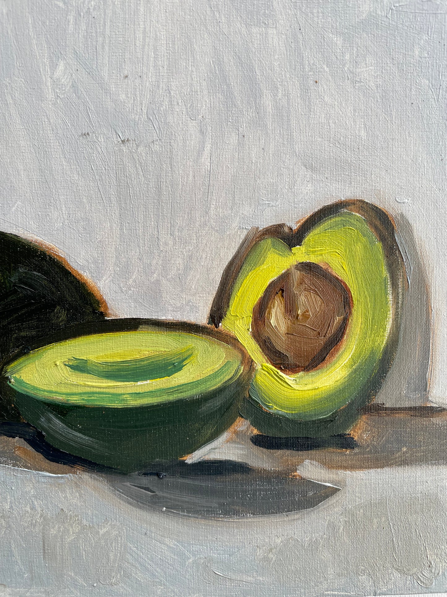Avocados, Oil on canvas panel, #11 of 100 Paintings in 100 Days