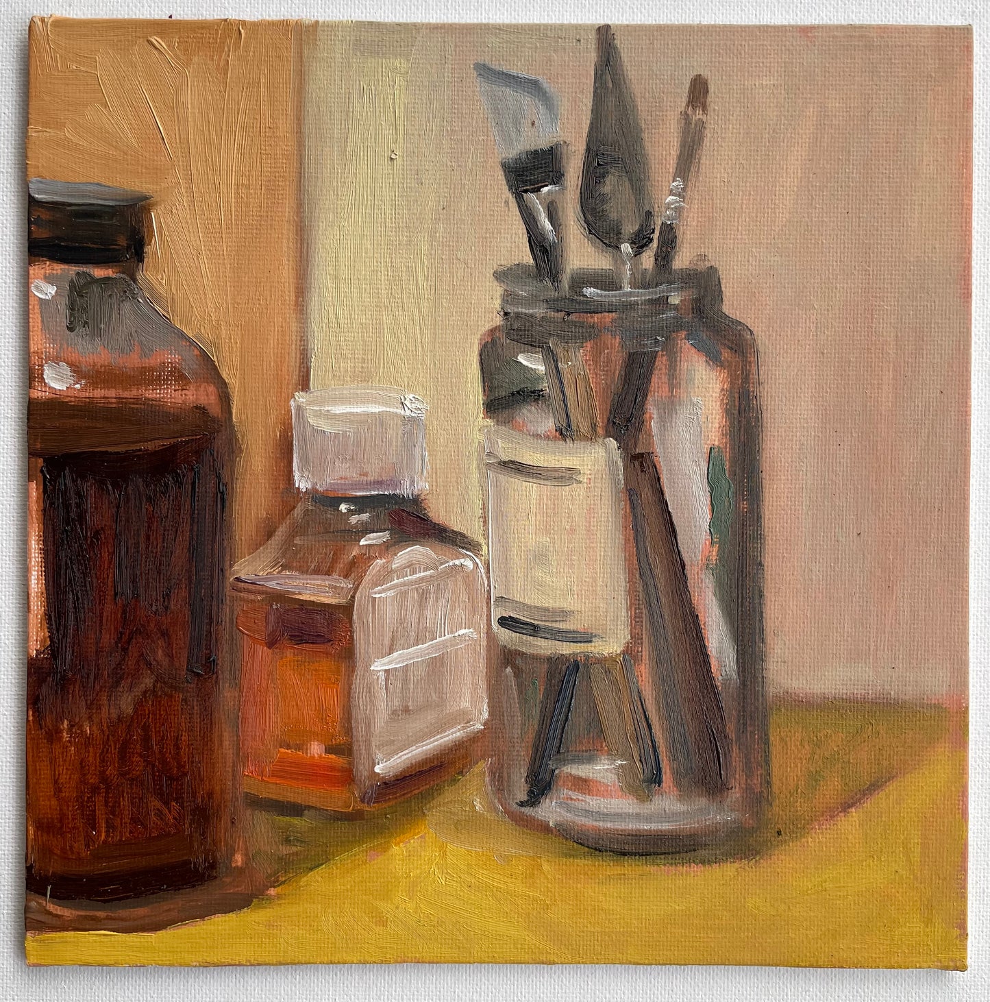 Three Jars, Oil on canvas panel, #18 of 100 Paintings in 100 Days