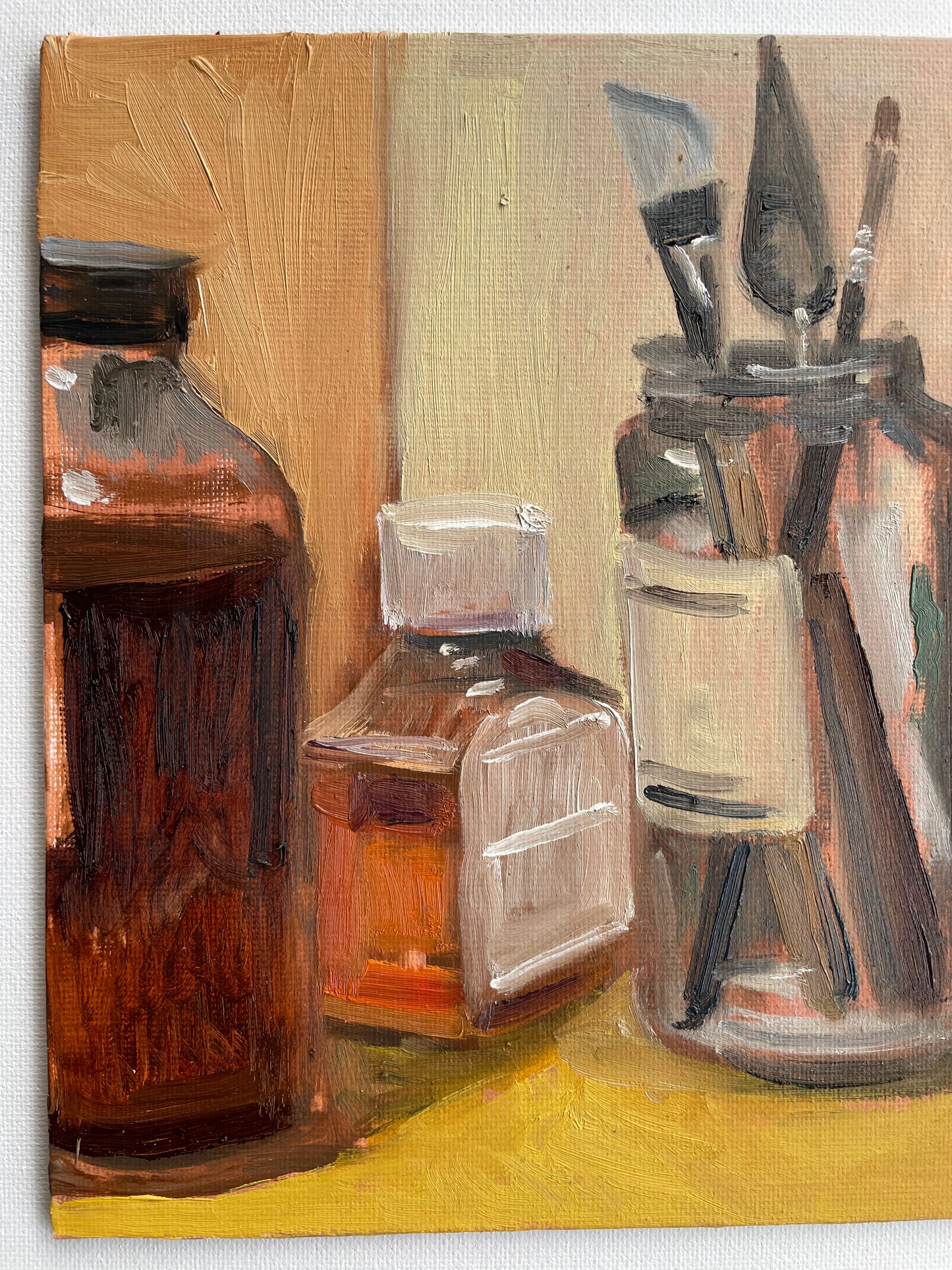 Three Jars, Oil on canvas panel, #18 of 100 Paintings in 100 Days
