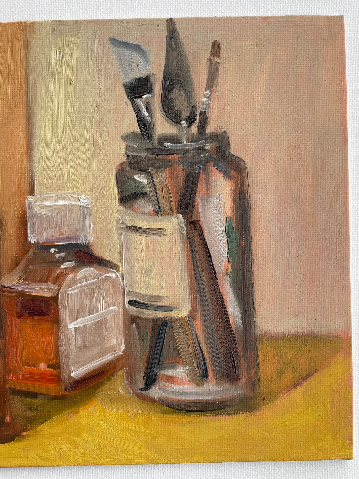 Three Jars, Oil on canvas panel, #18 of 100 Paintings in 100 Days