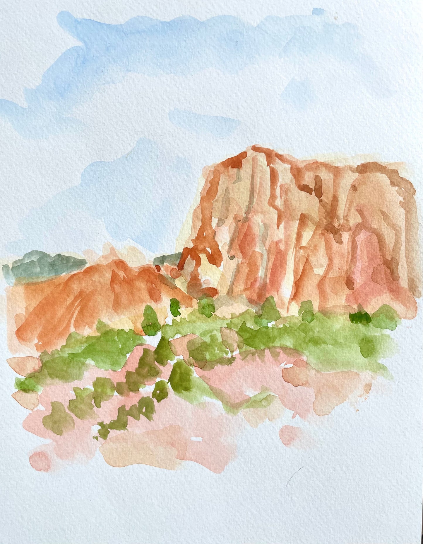 Kolob Canyon, Original Watercolor, 8 x 10 inches, Cathedrals of Light Series