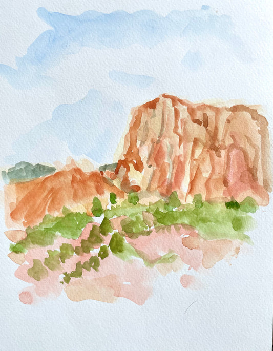 Kolob Canyon, Original Watercolor, 8 x 10 inches, Cathedrals of Light Series