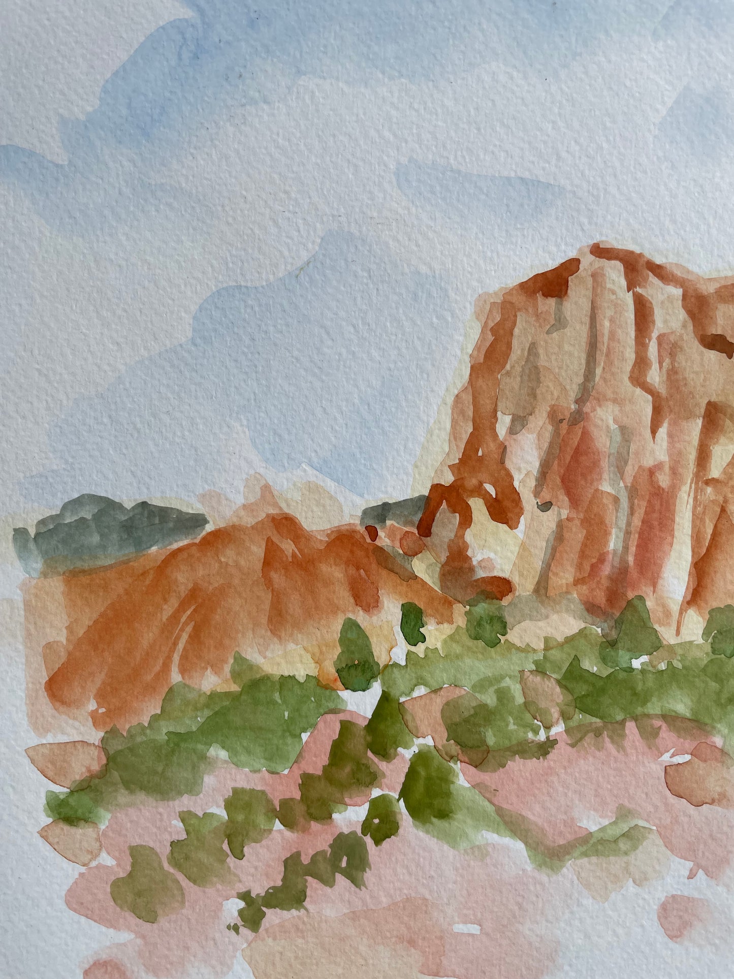 Kolob Canyon, Original Watercolor, 8 x 10 inches, Cathedrals of Light Series