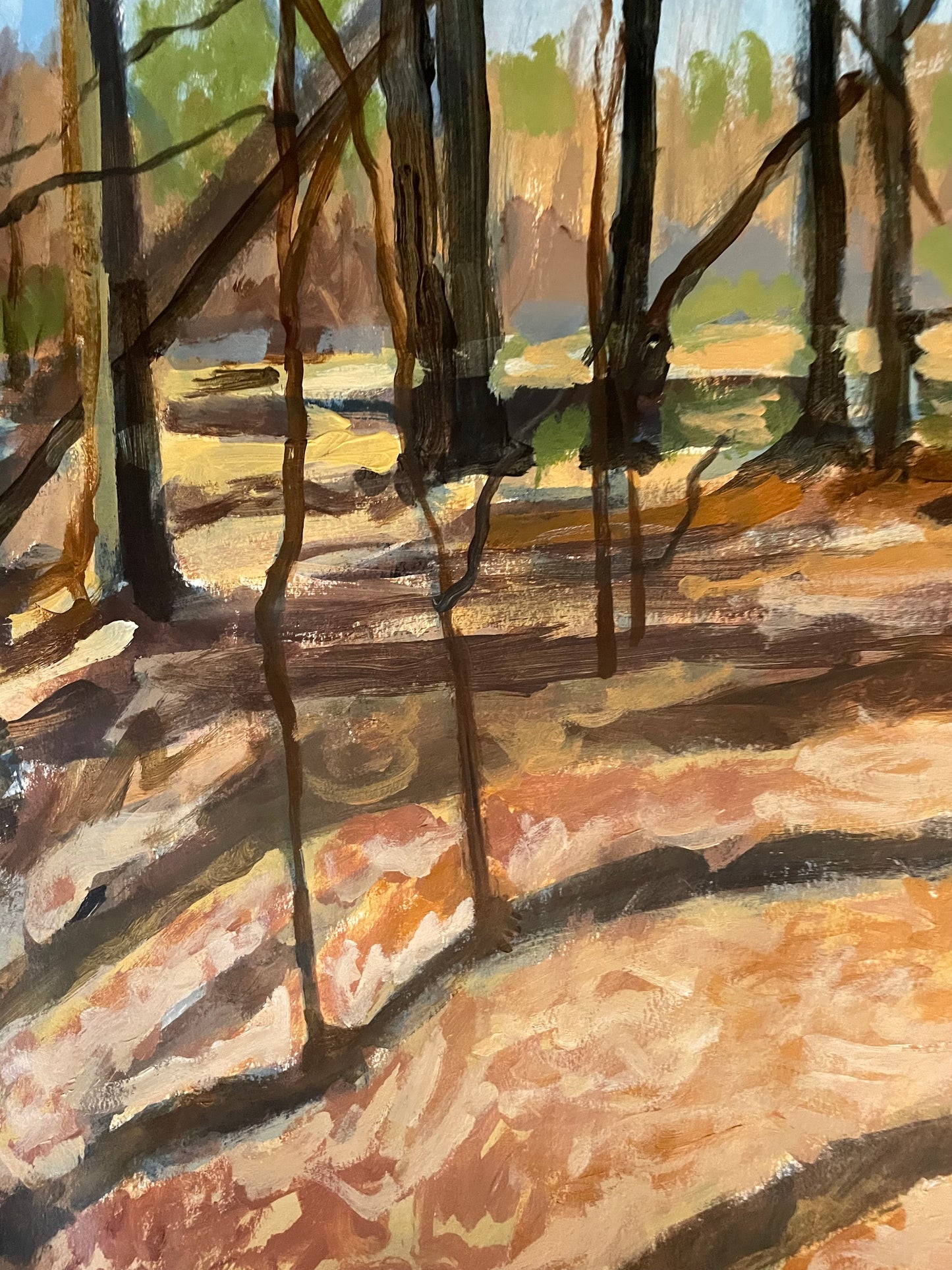 A Somber Creek, Painting, Acrylic on Paper,