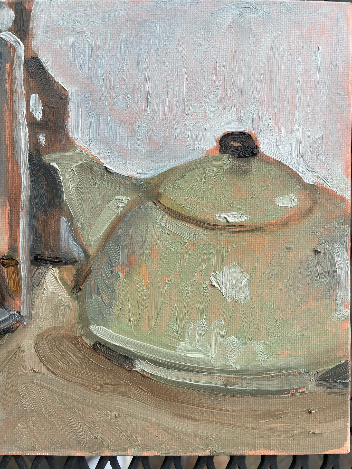 Green Tea Pot, Oil on canvas panel, #24 of 100 Paintings in 100 Days