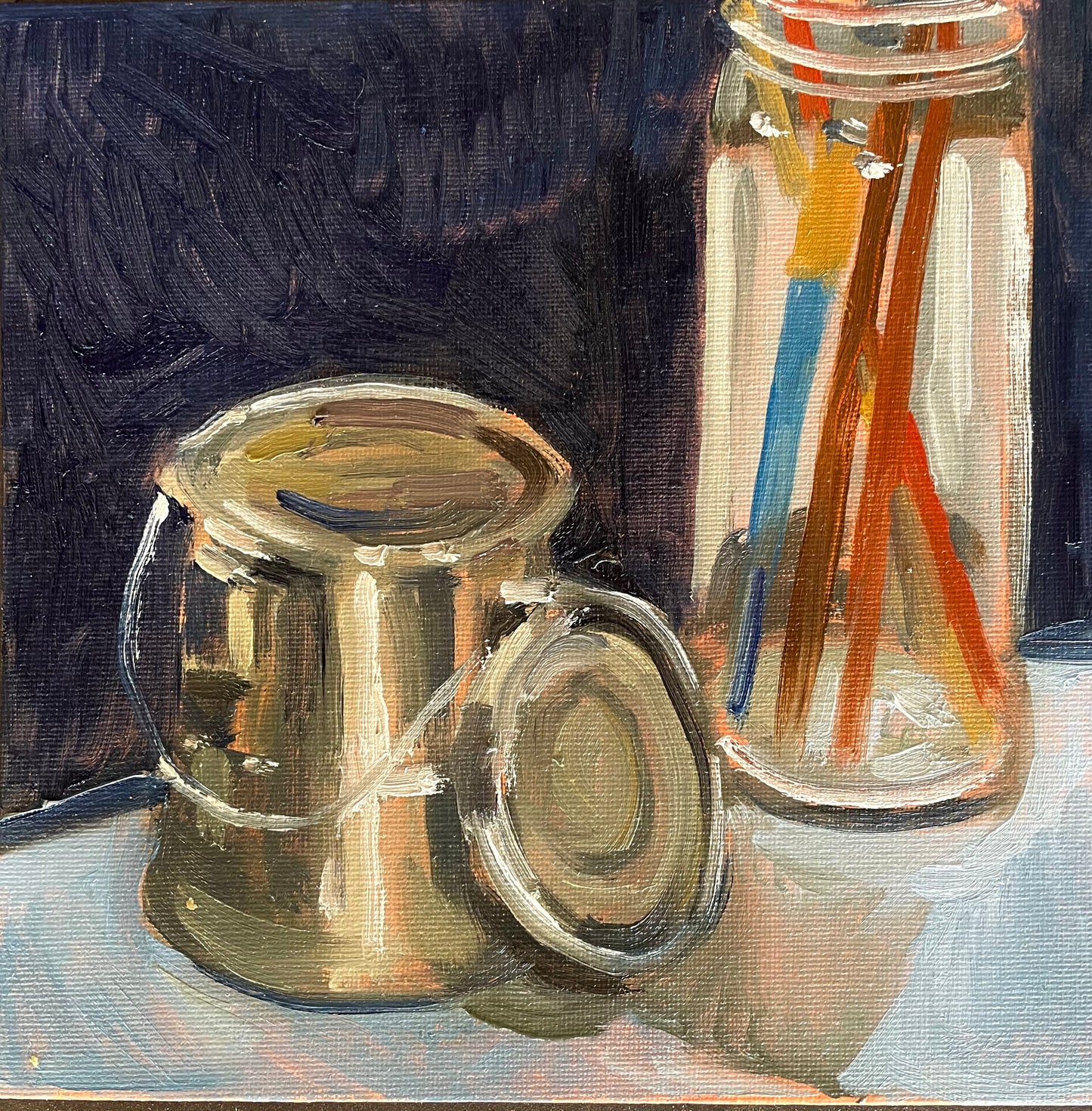 Studio Corner, Oil on canvas panel, #29 of 100 Paintings in 100 Days