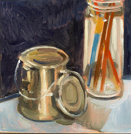 Studio Corner, Oil on canvas panel, #29 of 100 Paintings in 100 Days