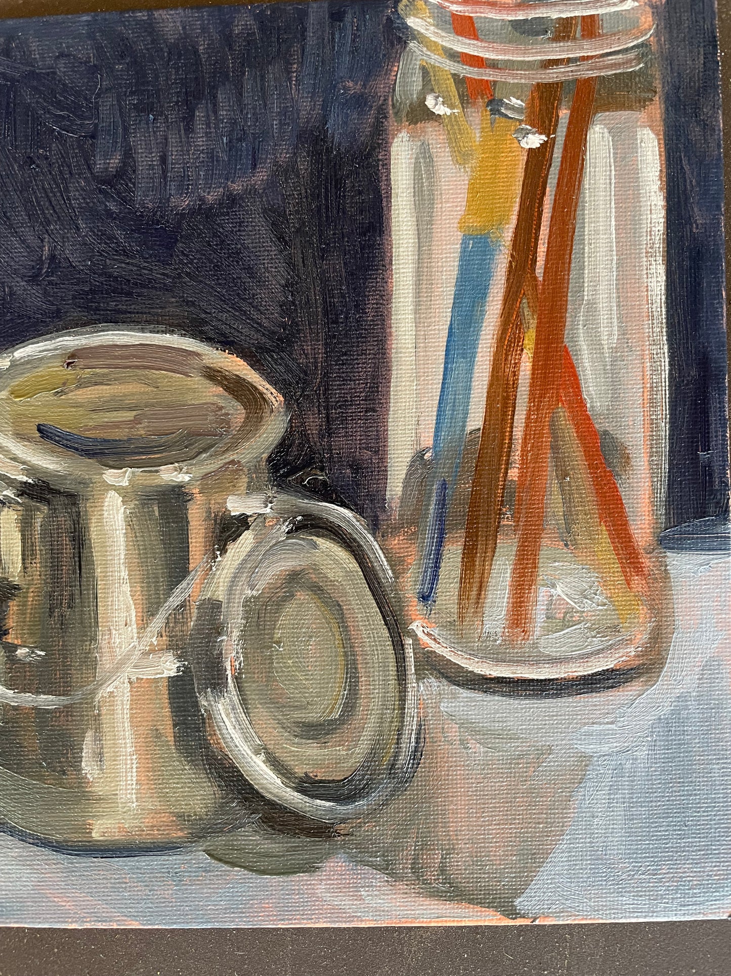 Studio Corner, Oil on canvas panel, #29 of 100 Paintings in 100 Days