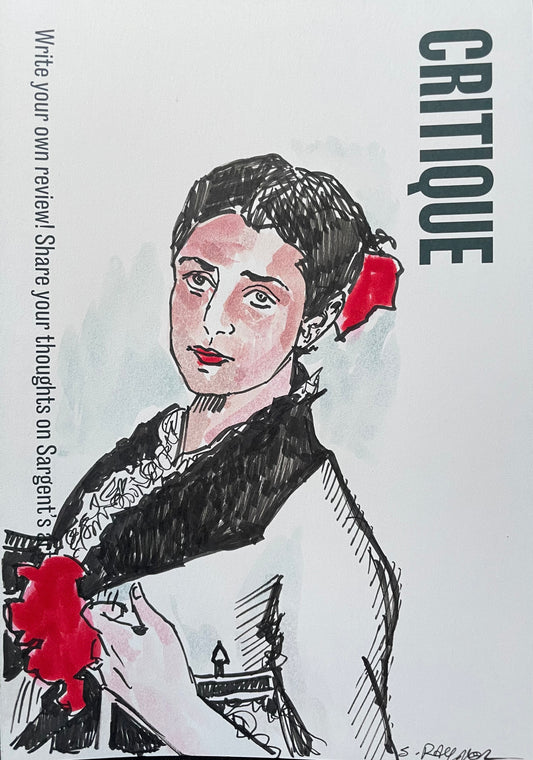 Watercolor Study of Piano Player from John Singer Sargent Exhibition - Original painting on show Postcard