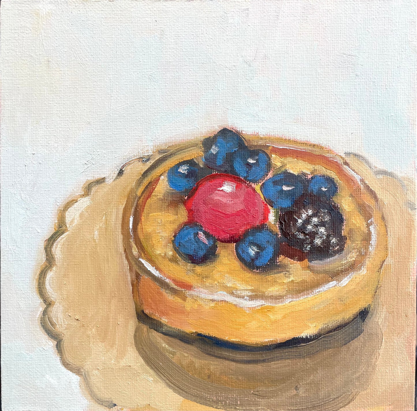 Pastry, Oil on canvas panel, #35 of 100 Paintings in 100 Days