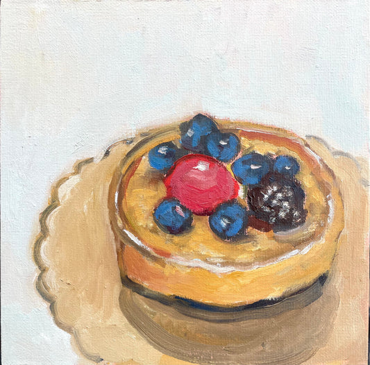 Pastry, Oil on canvas panel, #35 of 100 Paintings in 100 Days