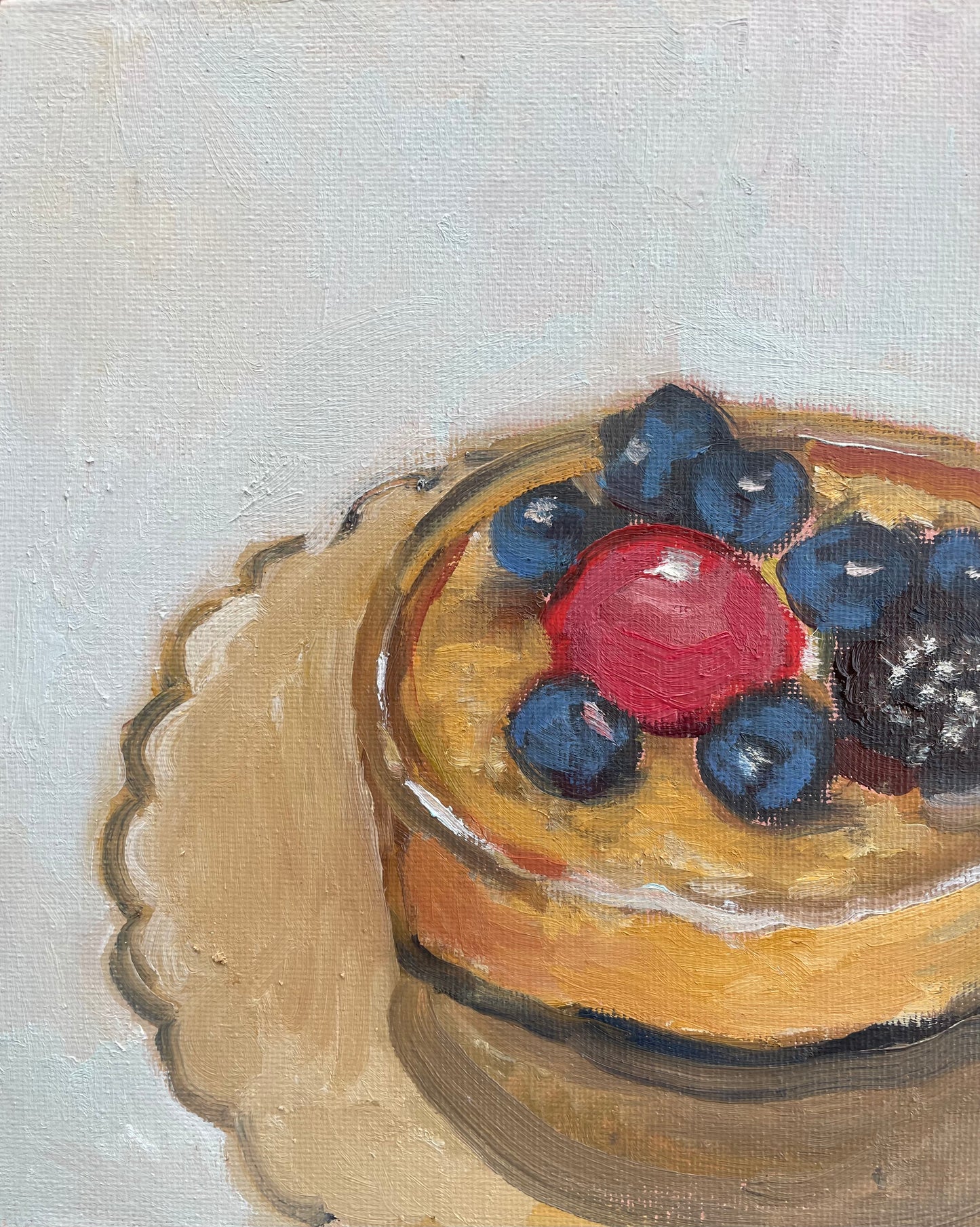 Pastry, Oil on canvas panel, #35 of 100 Paintings in 100 Days
