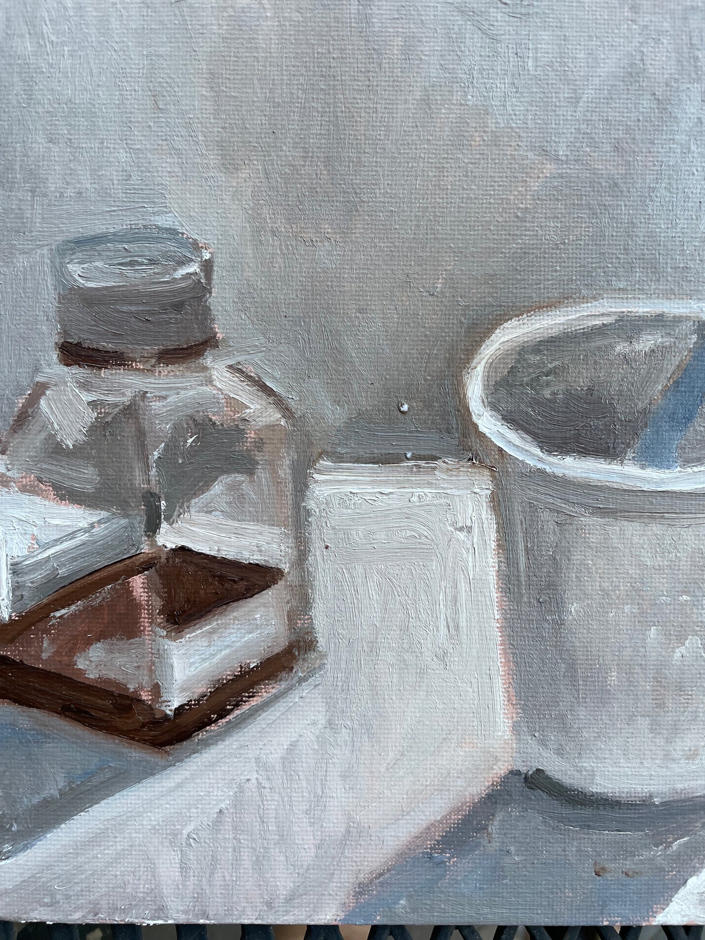 White Cup, Oil on canvas panel, #36 of 100 Paintings in 100 Days