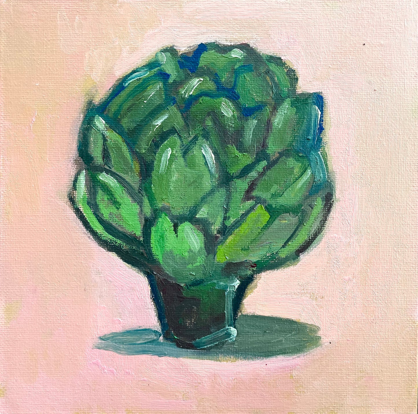 Artichoke, Oil on canvas panel, #38 of 100 Paintings in 100 Days