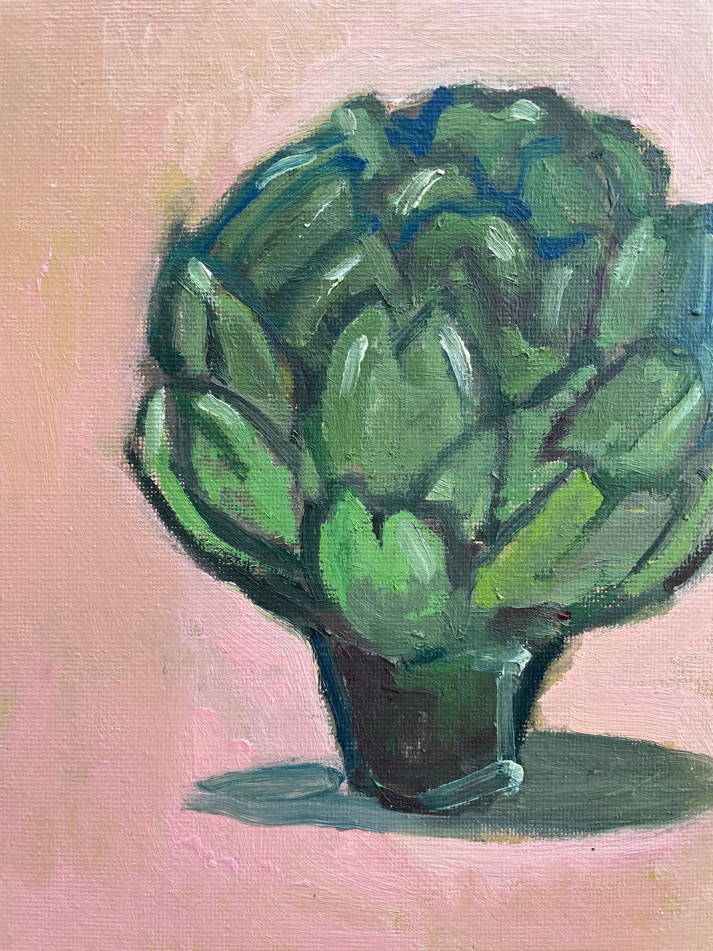 Artichoke, Oil on canvas panel, #38 of 100 Paintings in 100 Days