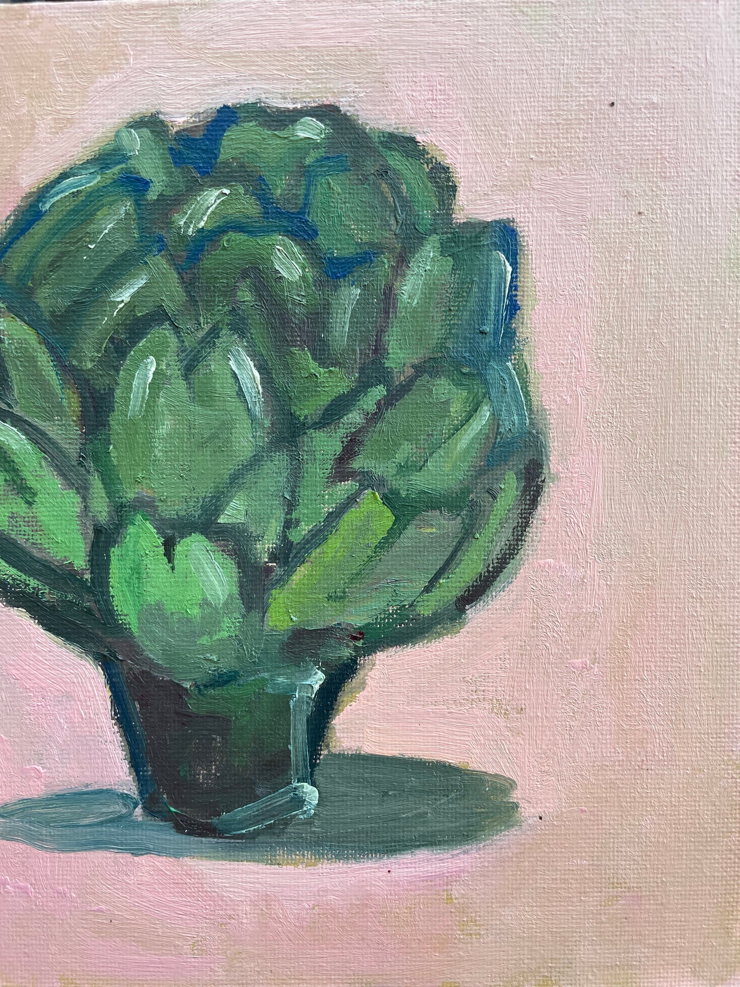 Artichoke, Oil on canvas panel, #38 of 100 Paintings in 100 Days
