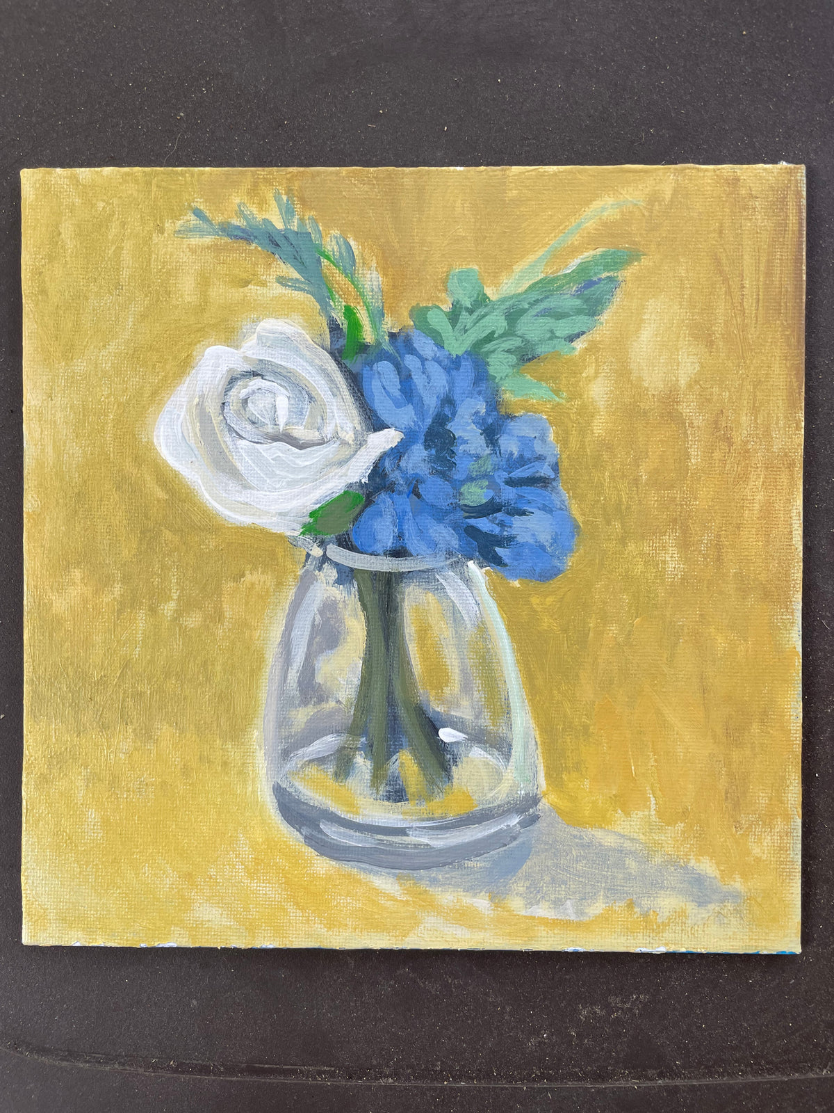 Blue and White, Digital Print on Linen Paper, #66 of 100 Paintings in 100 Days, Signed Limited Edition of 50