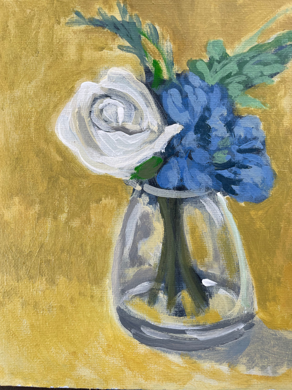 Blue and White, Digital Print on Linen Paper, #66 of 100 Paintings in 100 Days, Signed Limited Edition of 50